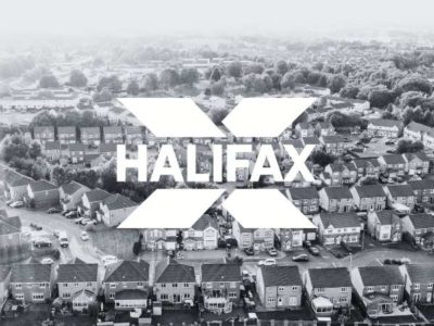 The Halifax logo is placed behind an image of UK Property