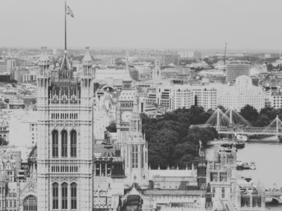 Black and White image of UK Parliament