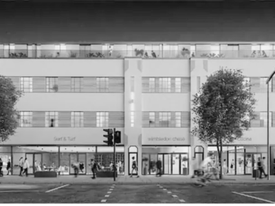 Airspace development flat block in black and white and modern
