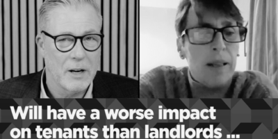Black and white thumbnail image of Ian Collins and Kate Faulkner with the words "Will have a worse impact on tenants than landlords"