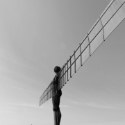 Black and White picture of Angel of the North in Newcastle