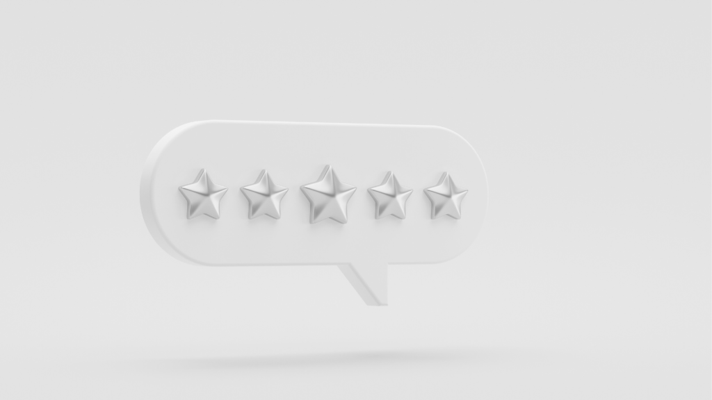Five Star Black and White Rating in a Sppechbox