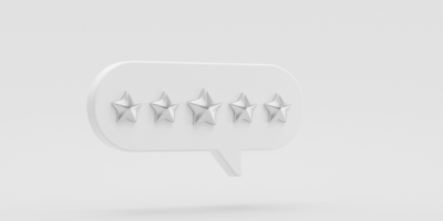 Five Star Black and White Rating in a Sppechbox