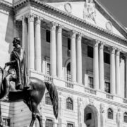 Bank of England Black and White featuring statue