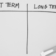 Short-term vs long term grid on whiteboard
