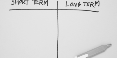 Short-term vs long term grid on whiteboard