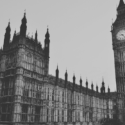 Houses of parliament black and white