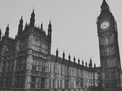 Houses of parliament black and white