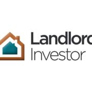 Landlord Invetsor text in black and white with a yellow & blue house