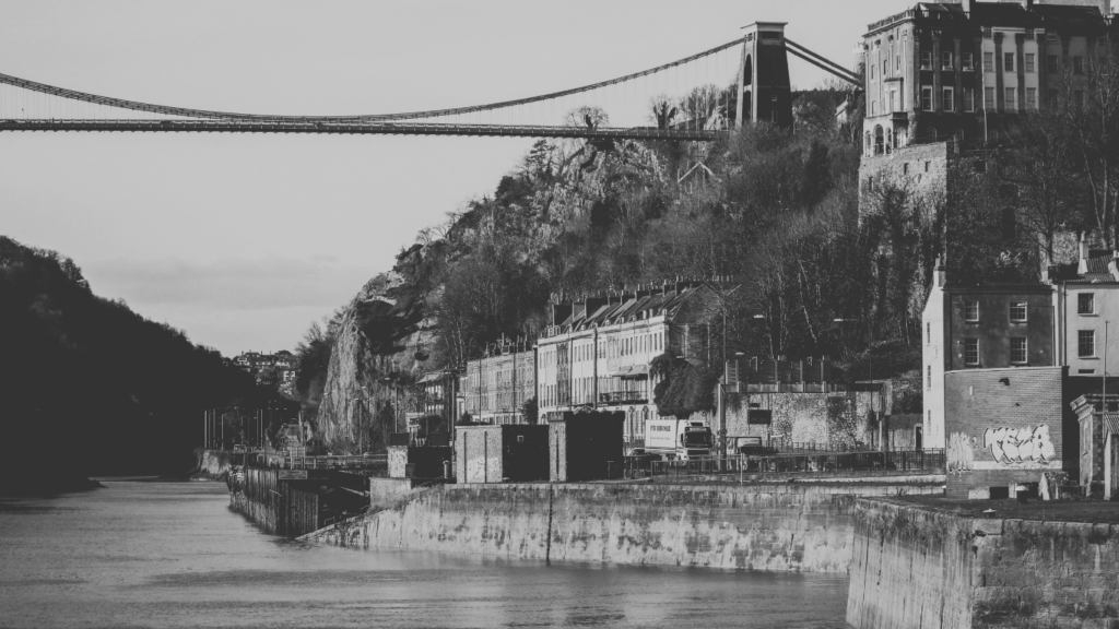 Black and white picture of Bristol city