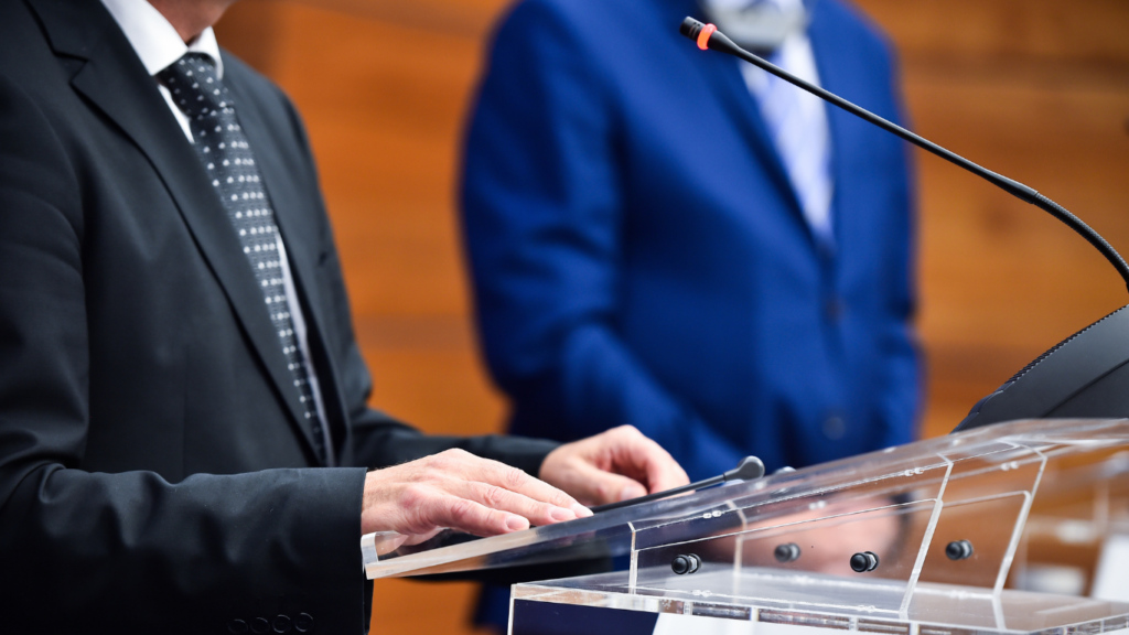 Political conference and speaker
