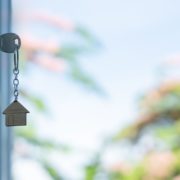 Door with key and house keyring