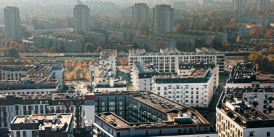 Birds Eye view of blocks of residential housing blocks