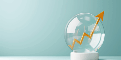 Globe with yellow arrow upwards