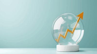 Globe with yellow arrow upwards