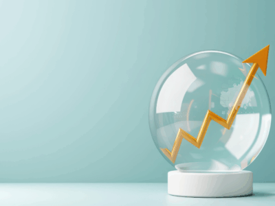 Globe with yellow arrow upwards