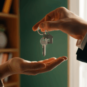 Two hands and key exchange.